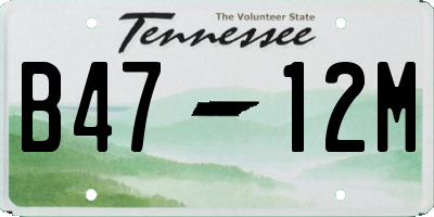 TN license plate B4712M