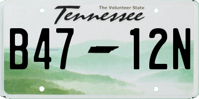 TN license plate B4712N