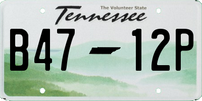 TN license plate B4712P