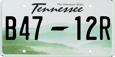 TN license plate B4712R