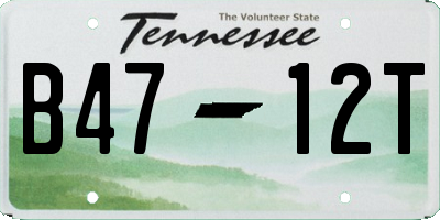 TN license plate B4712T