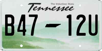 TN license plate B4712U