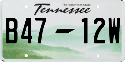 TN license plate B4712W