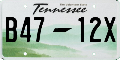 TN license plate B4712X