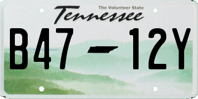 TN license plate B4712Y