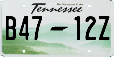 TN license plate B4712Z