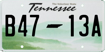 TN license plate B4713A