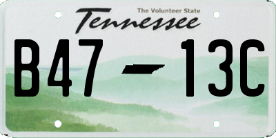 TN license plate B4713C
