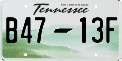 TN license plate B4713F