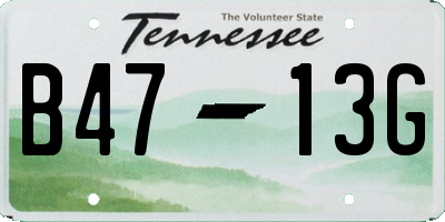 TN license plate B4713G