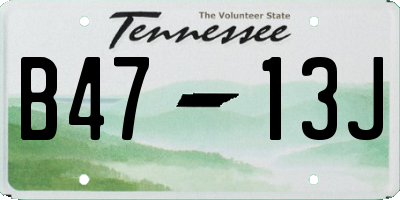 TN license plate B4713J