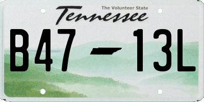 TN license plate B4713L