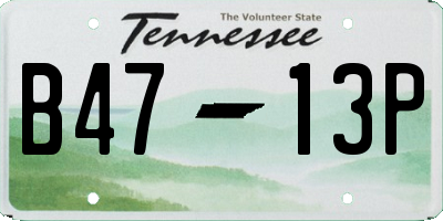 TN license plate B4713P