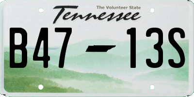 TN license plate B4713S