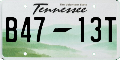 TN license plate B4713T