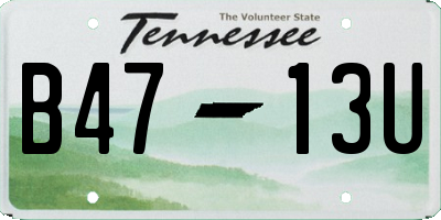 TN license plate B4713U