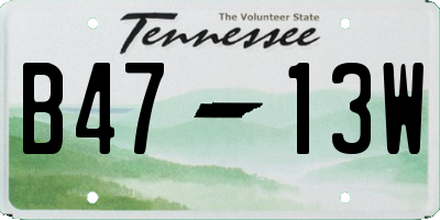 TN license plate B4713W