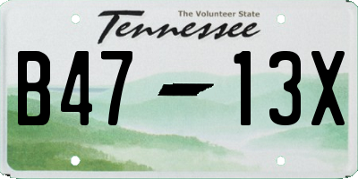 TN license plate B4713X