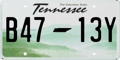 TN license plate B4713Y