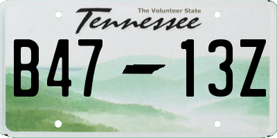 TN license plate B4713Z