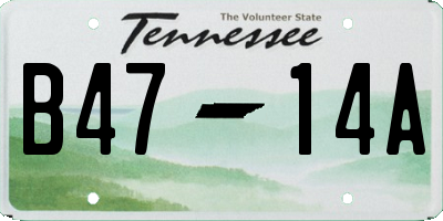 TN license plate B4714A