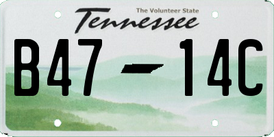 TN license plate B4714C
