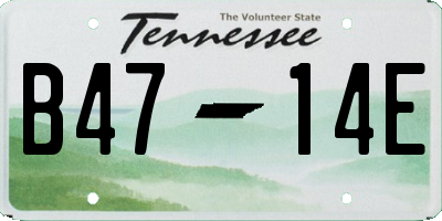 TN license plate B4714E