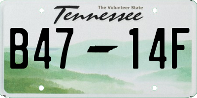 TN license plate B4714F