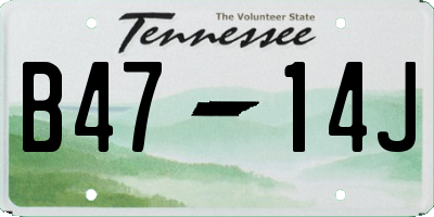 TN license plate B4714J