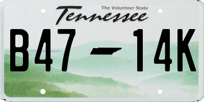 TN license plate B4714K