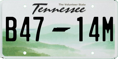 TN license plate B4714M