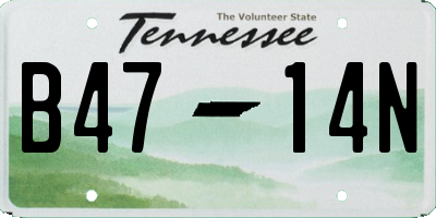 TN license plate B4714N