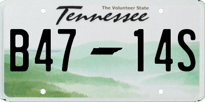 TN license plate B4714S