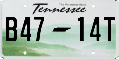 TN license plate B4714T