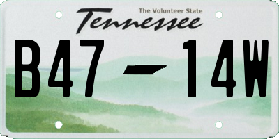 TN license plate B4714W