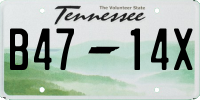 TN license plate B4714X
