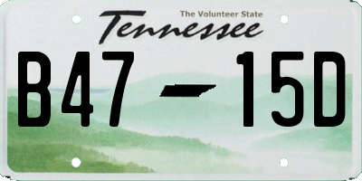 TN license plate B4715D