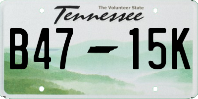 TN license plate B4715K