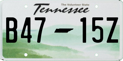 TN license plate B4715Z
