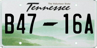 TN license plate B4716A