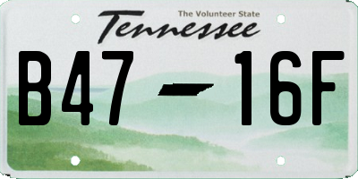 TN license plate B4716F