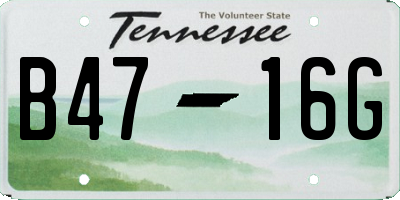 TN license plate B4716G
