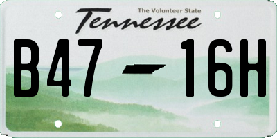 TN license plate B4716H