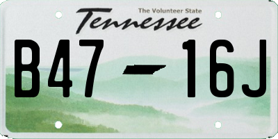 TN license plate B4716J