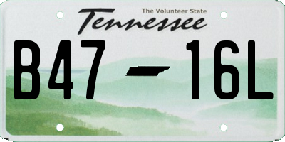 TN license plate B4716L