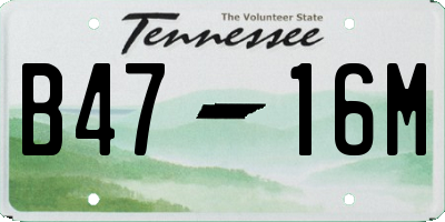 TN license plate B4716M