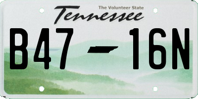 TN license plate B4716N