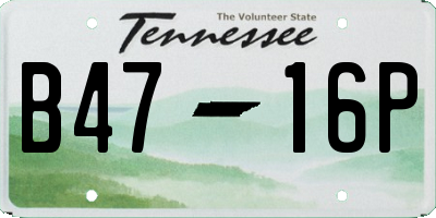 TN license plate B4716P