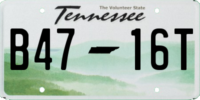 TN license plate B4716T