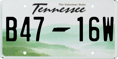 TN license plate B4716W